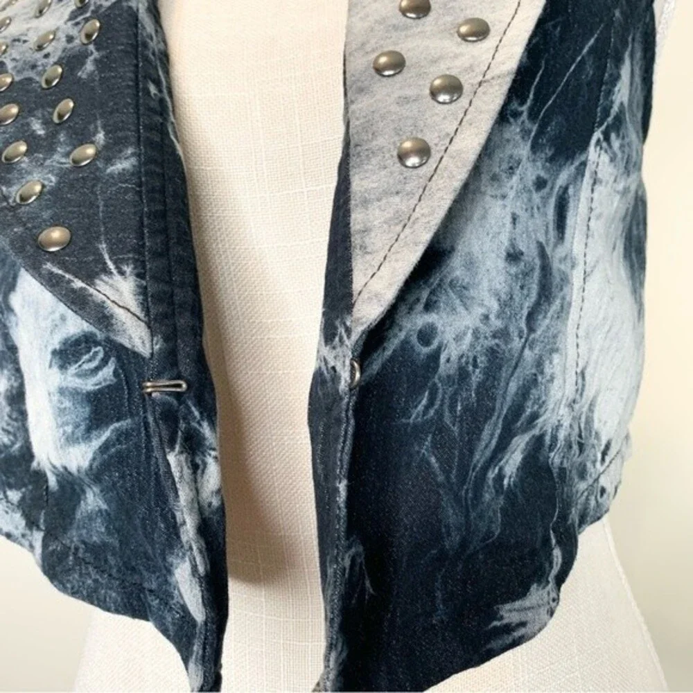 Lush Studded Tie Dye Festival Punk Boho Vest Medium - Picture 7 of 12